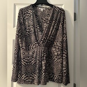 Kenneth Cole NWOT Leopard Print Top P2P is 19-1/2